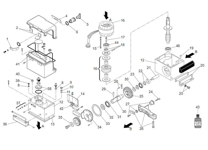 faac page des pièces détachées pour moteur 844 mc 3ph