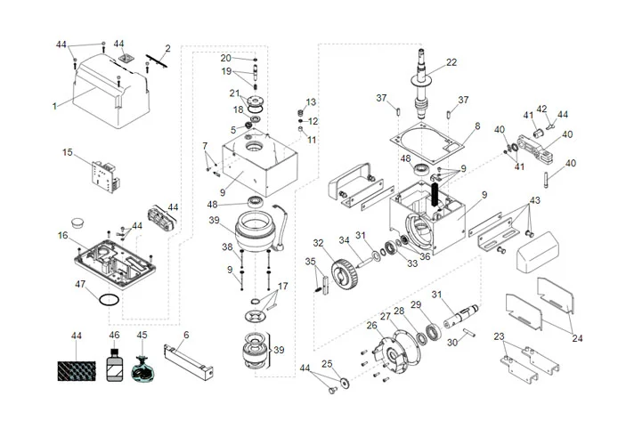 faac page des pièces détachées pour moteur 844 r 3ph 400v