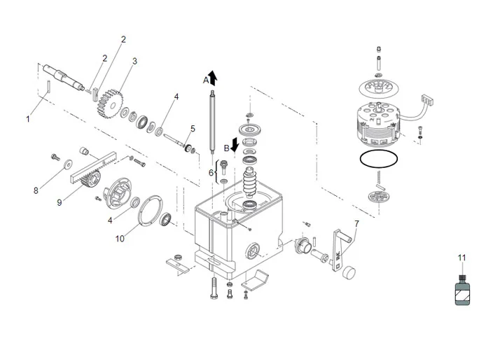 faac page des pièces détachées pour moteur 860 emc 