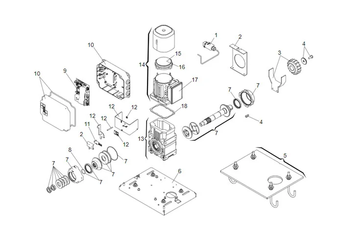 faac page des pièces détachées pour moteur 884 mc 3ph