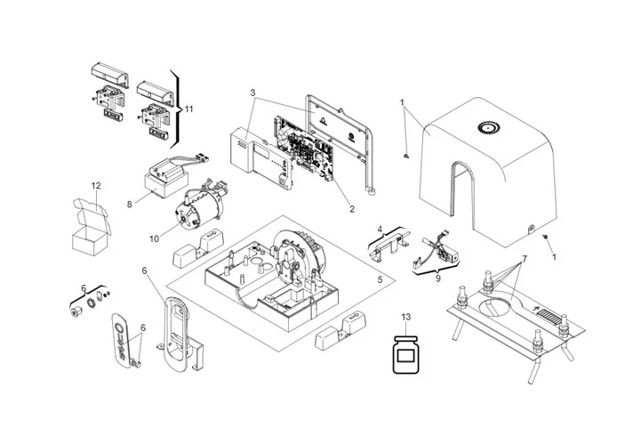 faac page des pièces détachées pour moteur c721