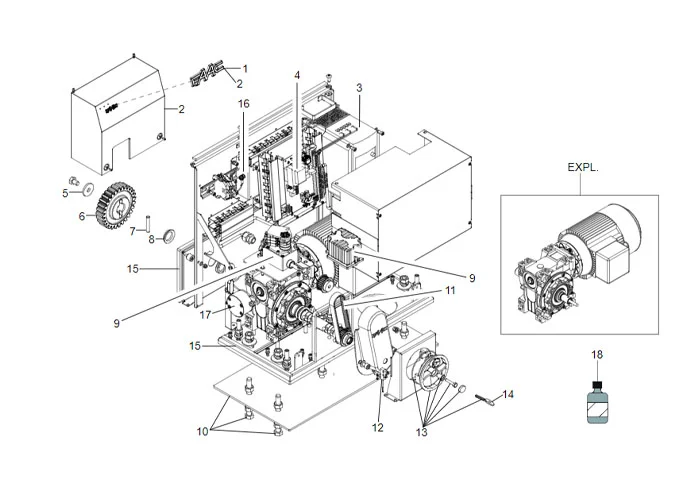 faac page des pièces détachées pour moteur c850