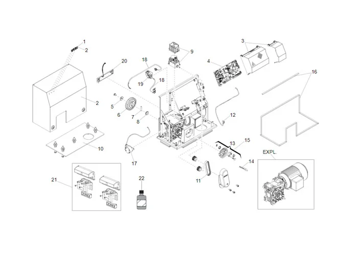 faac page des pièces détachées pour moteur c851