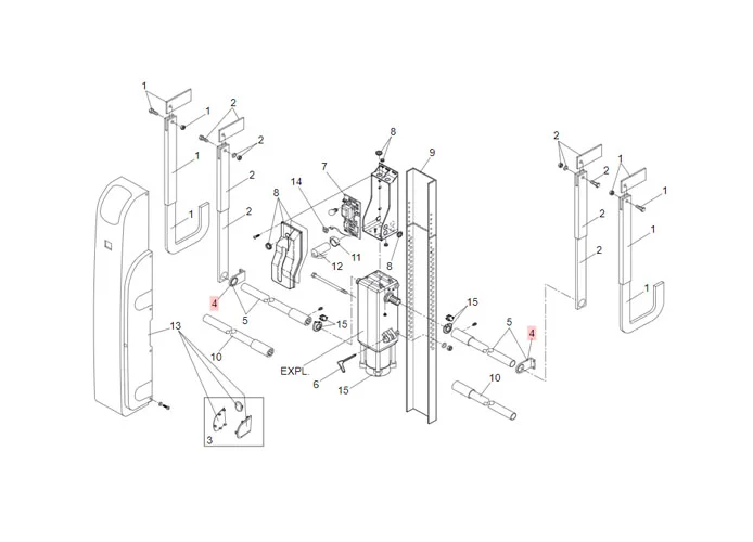 faac pièce détachée support tube de transmission 72229