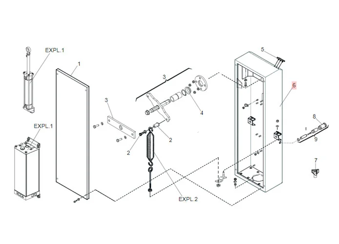 faac pièce détachée capot + porte 615 bpr (ral 2004) 63003466