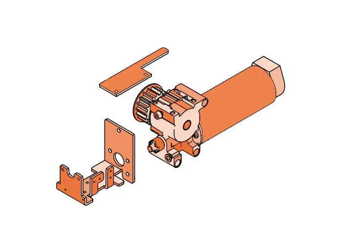 faac pièce détachée moteur dunk + étrier verrouillage moteur a100/a1000 63000227