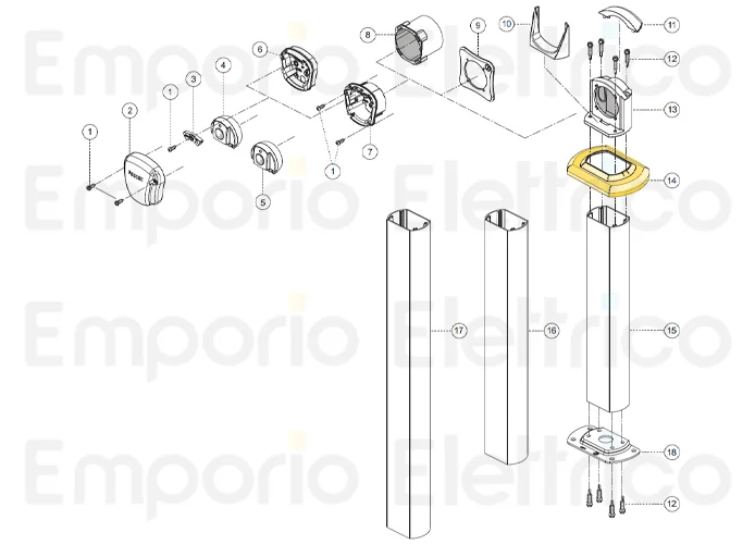 fadini pièce détachée couvercle plaque de fixation colonnette 55014