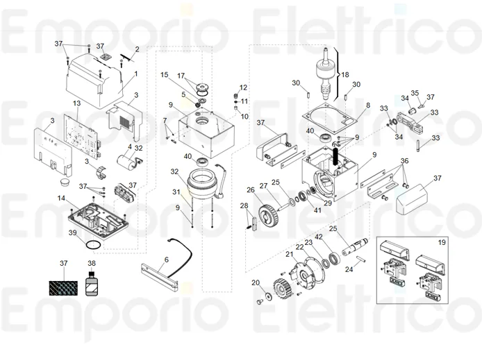 faac page des pièces détachées du moteur 844 c