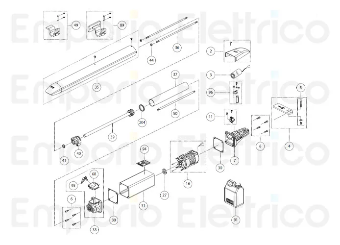 fadini pièce détachée moteur électrique complet avec bouclier pour nupi 66 66116