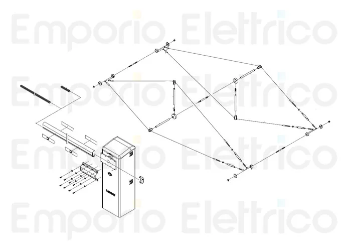 fadini set de 4 câbles de tirage en acier inoxydable pour tige de 8,50 m 1967l