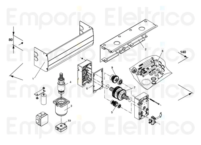beninca page des pièces détachées moteur adam