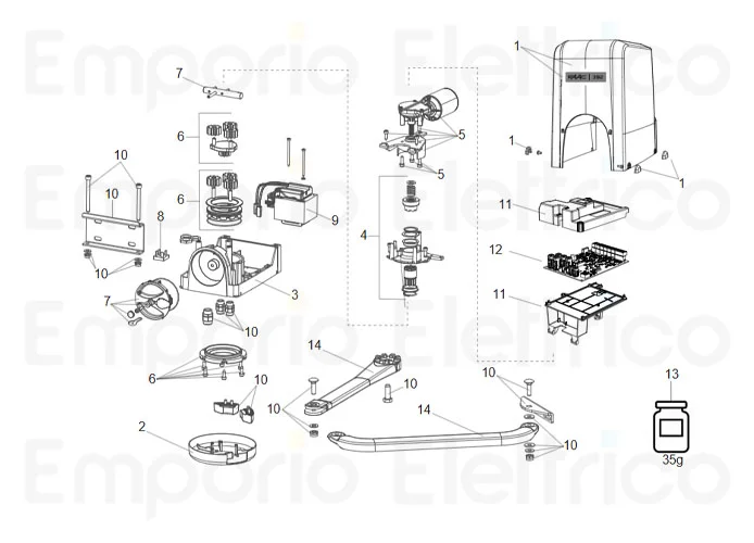 faac kit de remplacement pour support carte 391 63003498