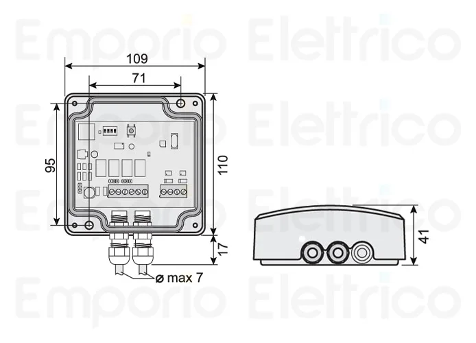 cardin unità transceiver fissa bicanale (868mhz) srcrx8e