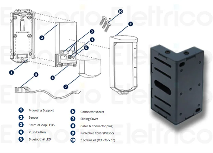 faac evoloop staffa di montaggio a 90° 1050151