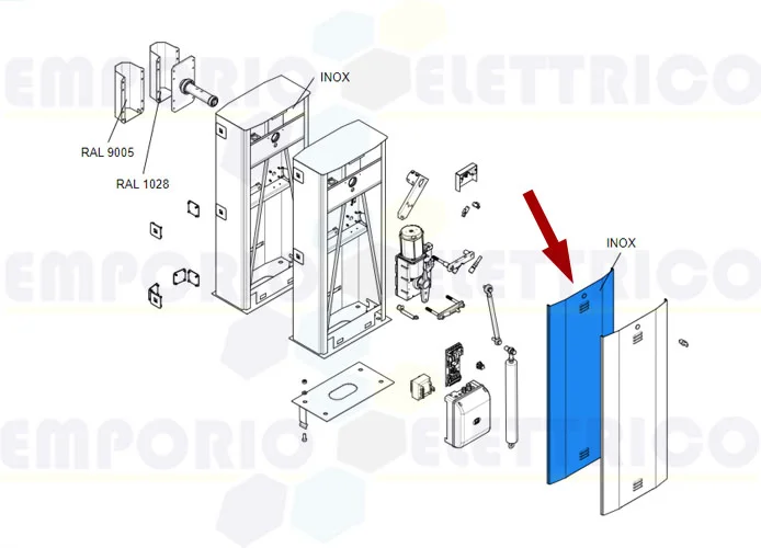 came pièce détachée porte caisson en inox g6001 119rig075