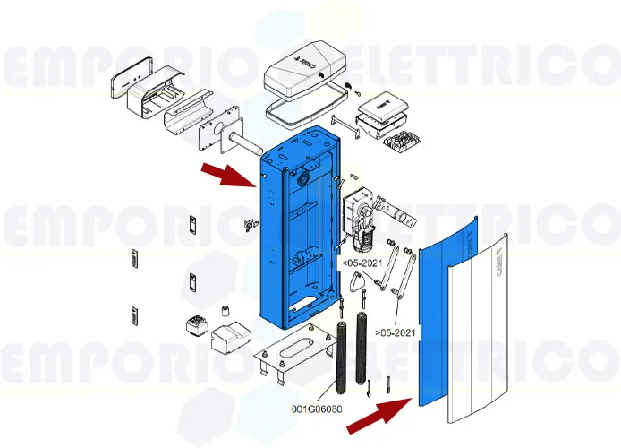 came pièce détachée caisson avec porte barrière gt8 88003-0097