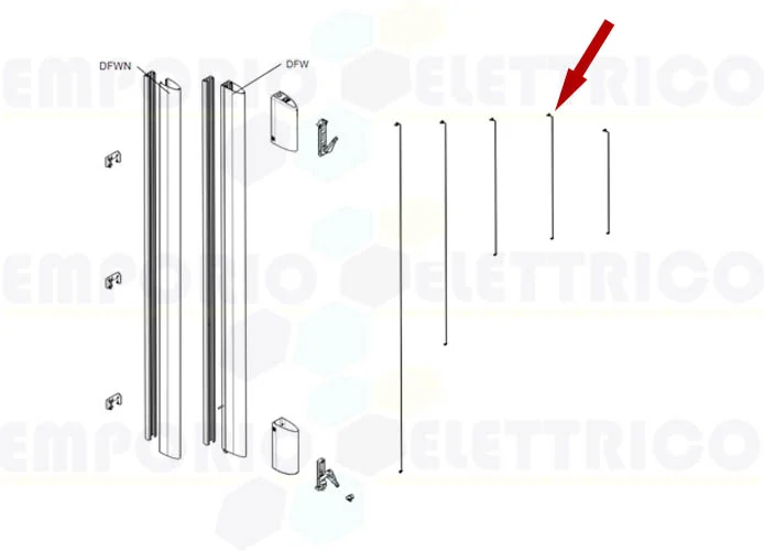 came pièce détachée corde bord sensible df 1,7 mt 119rir230 rir230