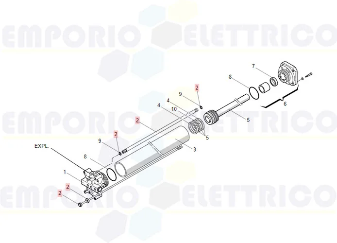 faac pièce détachée tube alimentation et tirants 400 l 63003327