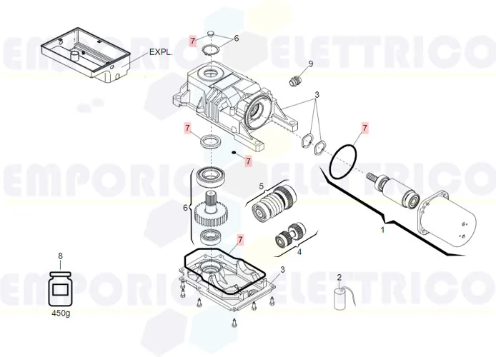 faac pièce détachée paquet de joints roller-770 63003368