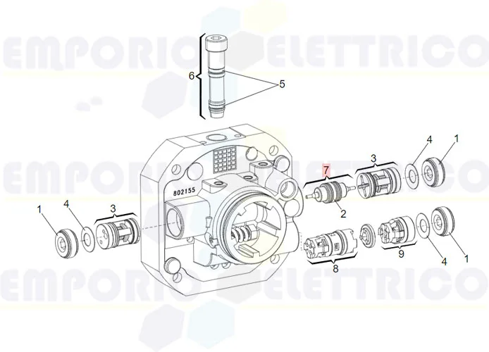 faac pièce détachée piston de commutation +o-ring (418748) 63003459