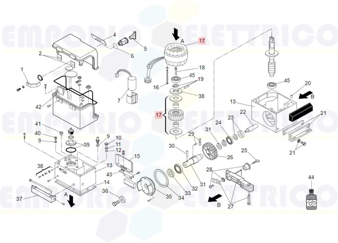 faac pièce détachée moteur 844 réversible 63003165