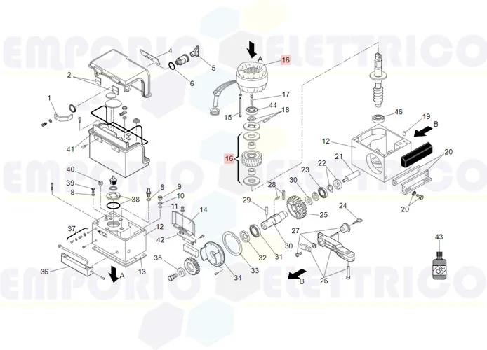 faac pièce détachée moteur 844 3ph 400v 63003163