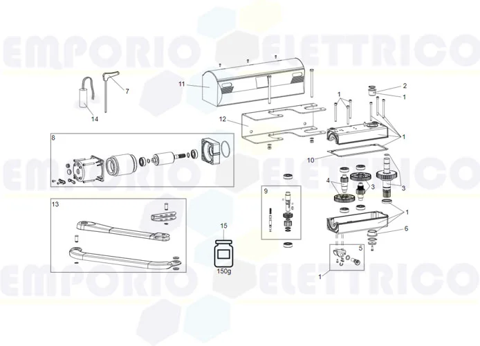 faac page pièces détachées pour moteur 390 230V