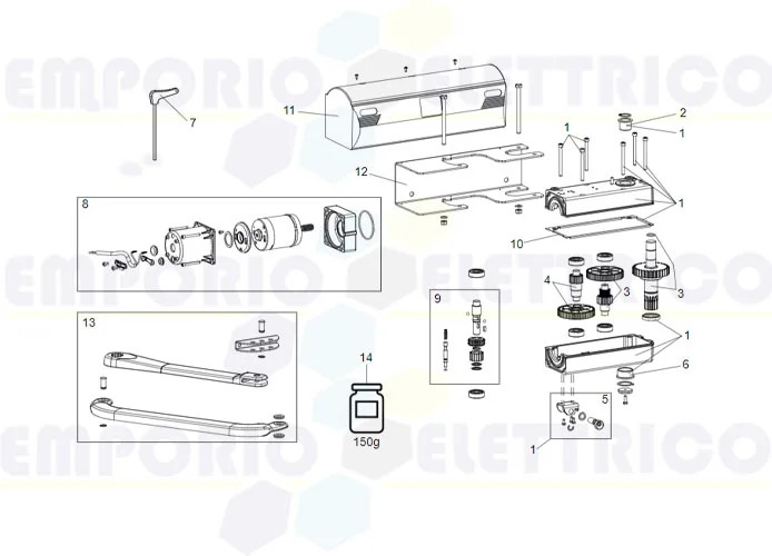 faac page pièce détachées pour moteur 390 24v