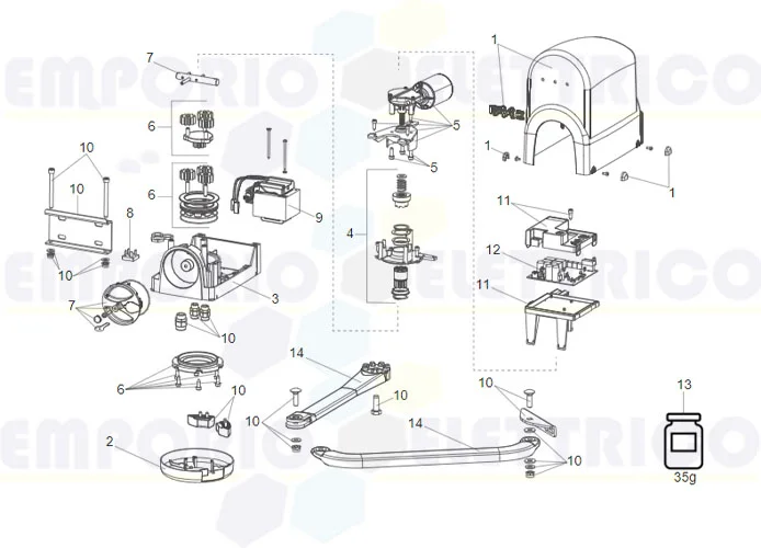 faac page pièces détachées pour moteur 391