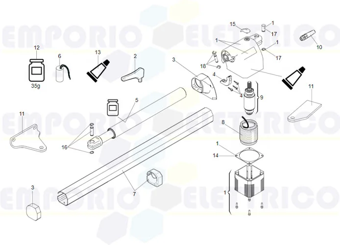 faac page pièces détachées pour moteur 412 dx