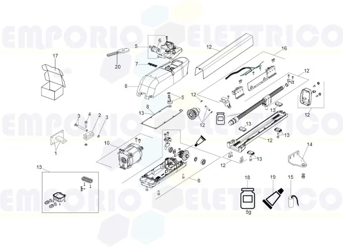 faac page pièces détachées pour moteur 413 230v ls