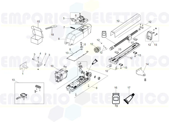 faac page pièce détachées pour moteur 413 24v