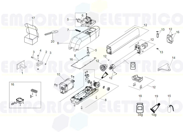 faac page pièce détachées pour moteur 415 230v