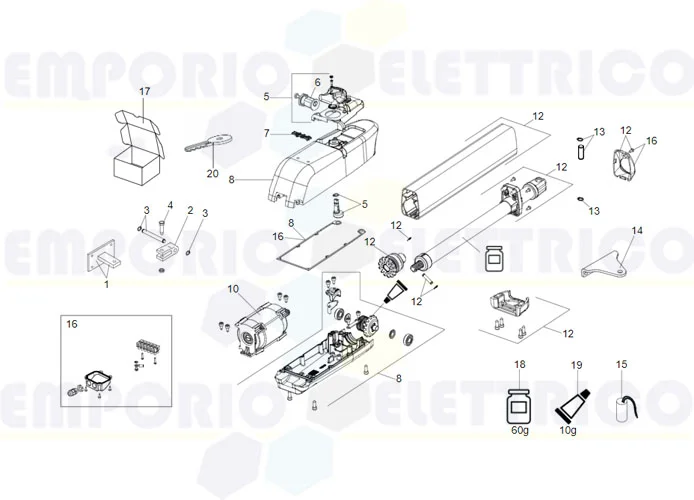 faac page pièce détachées pour moteur 415 230v l