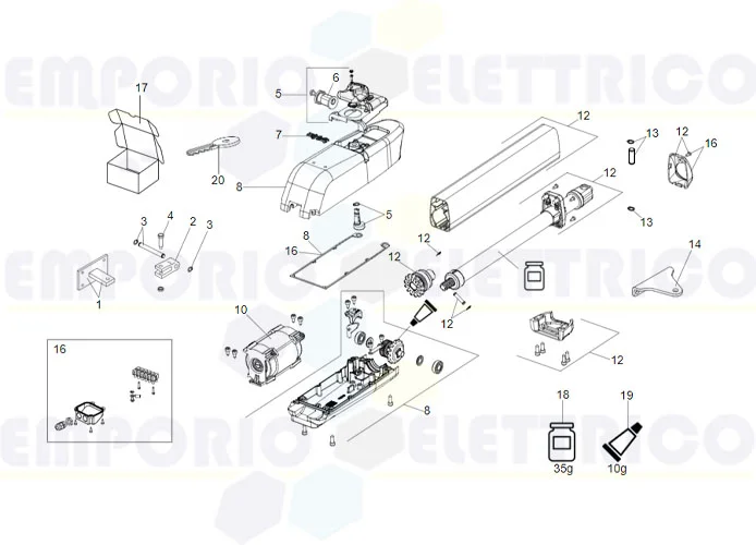 faac page pièce détachées pour moteur 415 24v