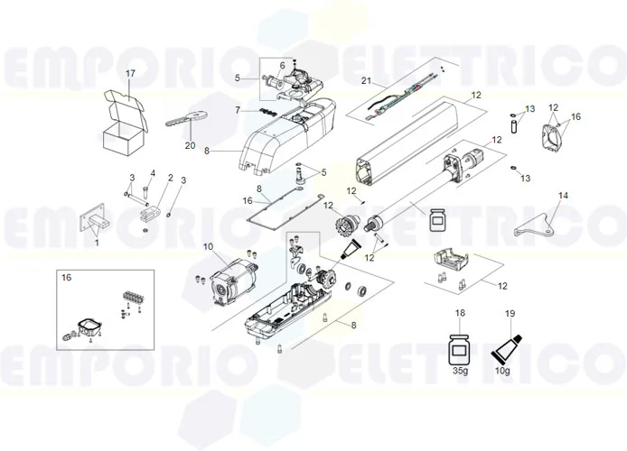 faac page pièce détachées pour moteur 415 24v ls