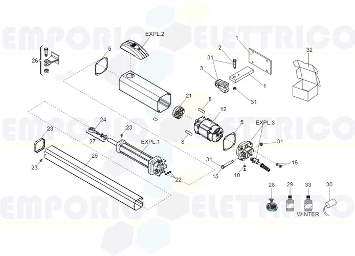 faac page pièces détachées pour moteur 422 sbs