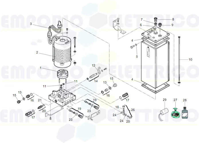 faac page pièces détachées pour armoire de commande hydraulique 750 sb