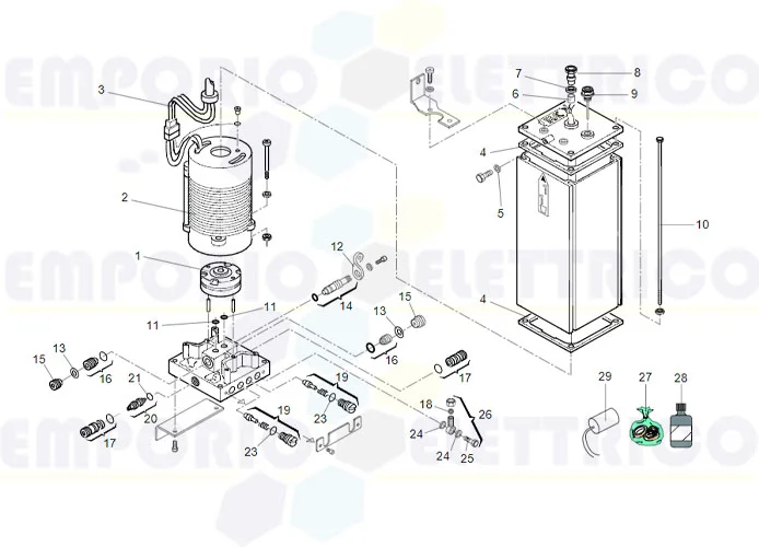 faac page pièces détachées pour armoire de commande hydraulique 750 sbs