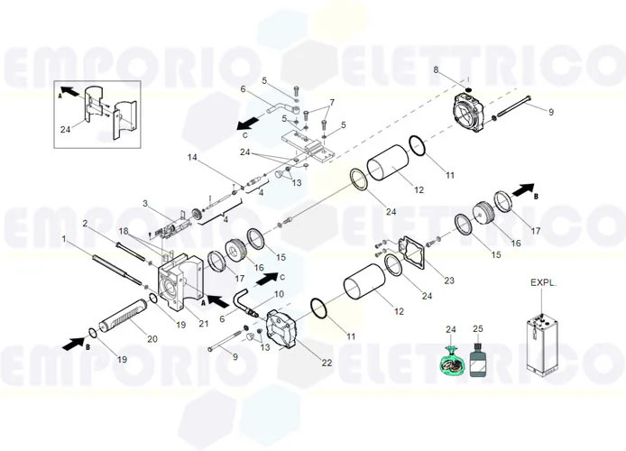 faac page pièces détachées pour moteur 760 sbs sr restyling