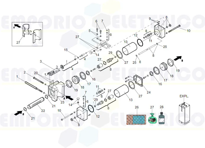 faac page pièces détachées pour moteur 760 sbs cr restyling