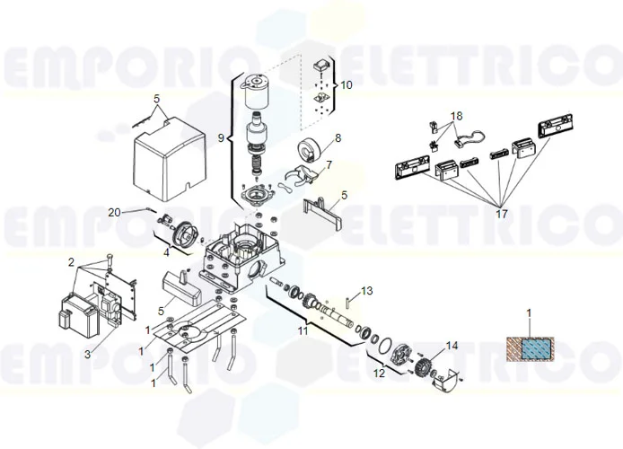 faac page pièces détachées pour moteur 740 24v