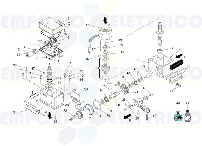 faac page pièces détachées moteur 746 emc