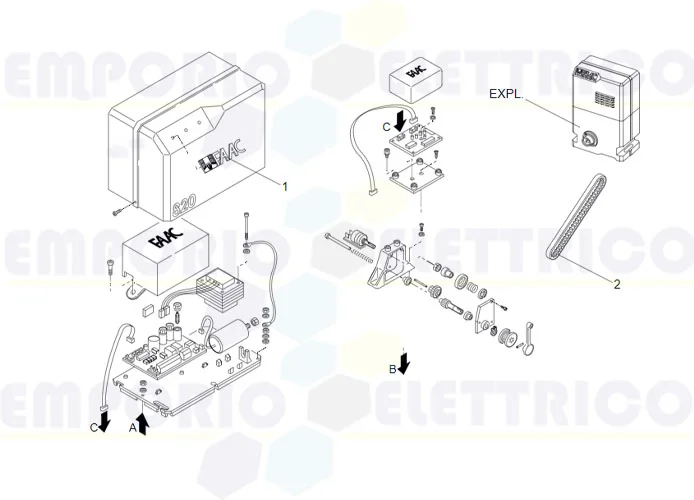 faac page des pièces détachées moteur 820 emc