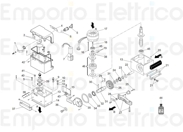 faac page des pièces détachées pour moteur 844 mc rev