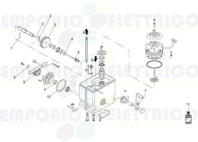 faac page des pièces détachées pour moteur 860 emc 