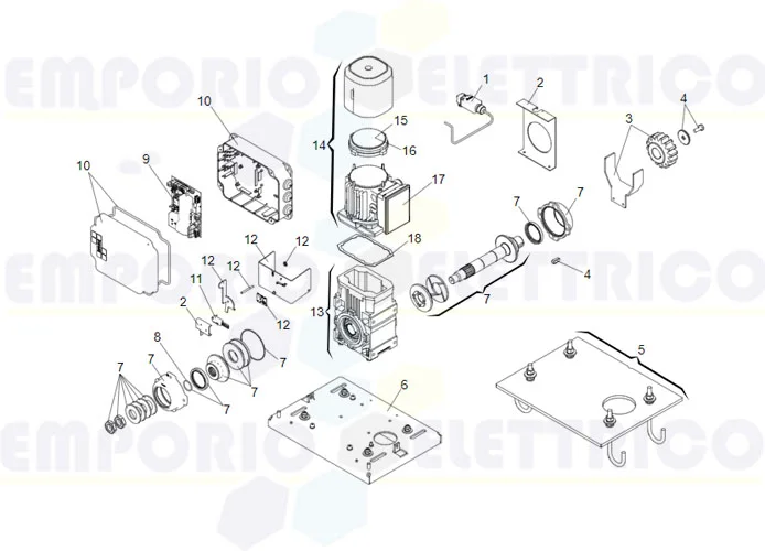 faac page des pièces détachées pour moteur 884 mc 3ph