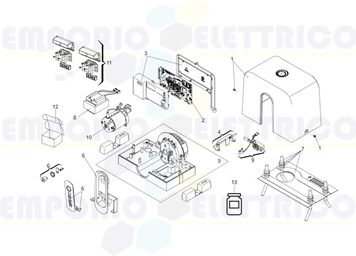 faac page des pièces détachées pour moteur c721