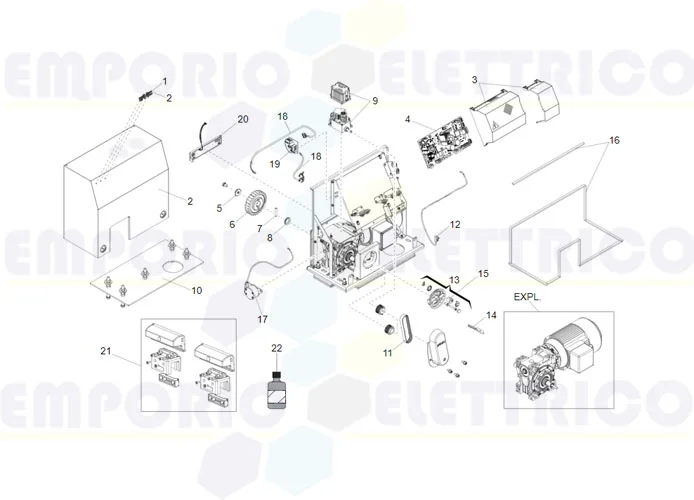 faac page des pièces détachées pour moteur c851