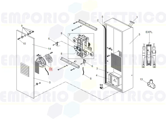 faac pièce détachée groupe ventilateur et grille 620/640 63003317